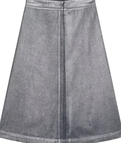 Outlet Metallic Denim Stellar Skirt Dame Nederdele