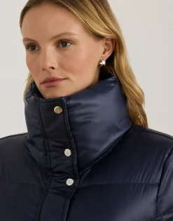 Sale Metallic Funnelneck Down Maxicoat Dame Jakker & Frakker