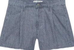 Mid-rise striped denim shorts-MANGO