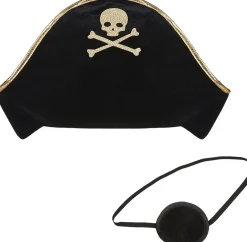 Discount - Pirathat og øjeklap 3-8 år Børn Rolleleg & Musik