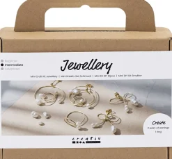 Børn Creativ Company Kreativitet>Mini DIY Kit Smykker, Øreringe med wire, forgyldt
