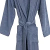 Clearance Mono Bathrobe-M/L-Steel blue Dame Morgenkåber|Morgenkåber & Kimonoer