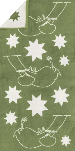 Moomin Arabia Håndklæder>badehåndklæde 70x140, Stjerner grøn