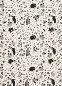 Moomin Arabia Tekstiler Til Køkkenet>Viskestykke 50x70 Sort/Hvid