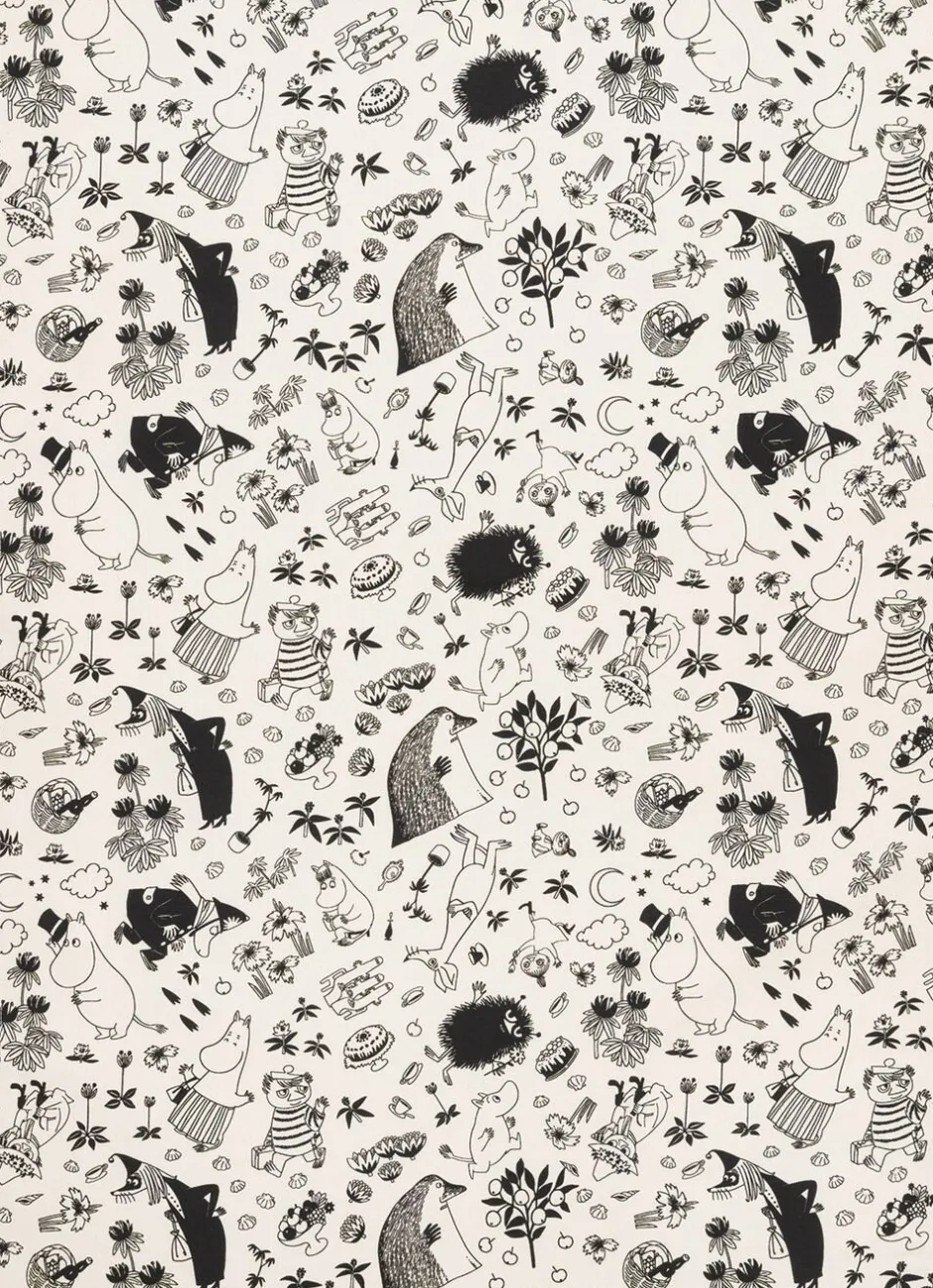 Moomin Arabia Tekstiler Til Køkkenet>Viskestykke 50x70 Sort/Hvid