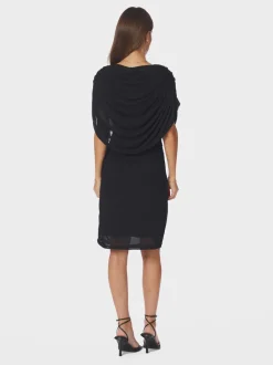 Mottuna Drapy Mesh Dress-Neo Noir Outlet