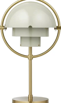 Gubi Trådløse Lamper>Multi-Lite Portable Lamp, EU Base: Brass, Shade: Pastel Gray