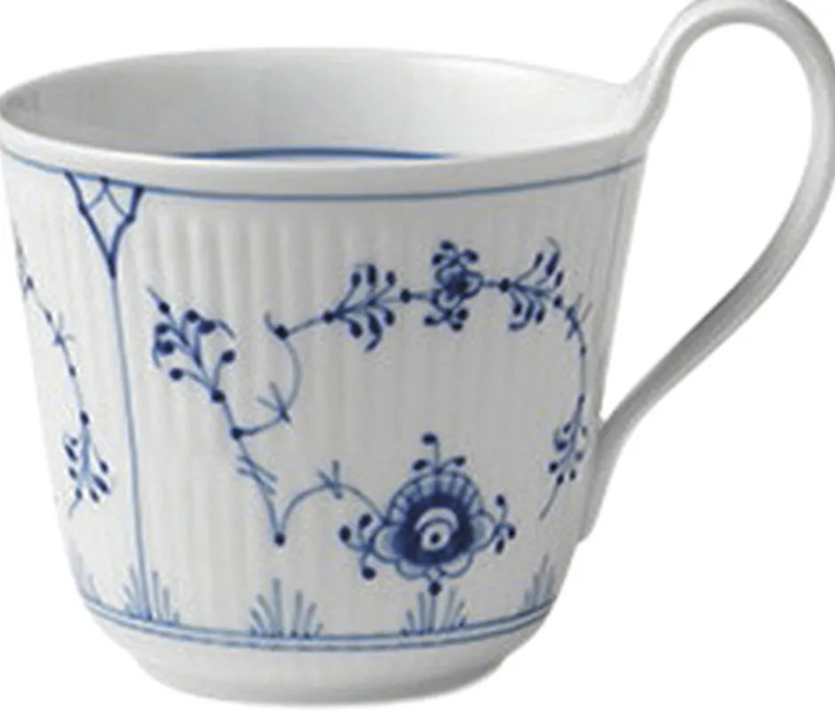 Royal Copenhagen Kopper & Krus>Musselmalet Riflet 33 cl. højhankskop