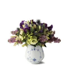 Outlet Musselmalet Riflet 15 cm. vase - mellem Vaser & Urtepotteskjulere