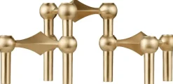 Nagel candle holder set with 3 pcs - brushed brass-STOFF Nagel Outlet