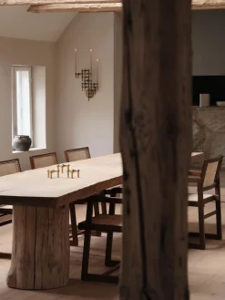 Nagel candle holder set with 3 pcs - brushed brass-STOFF Nagel Outlet