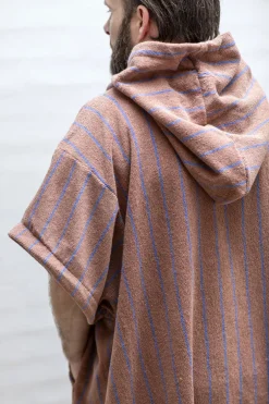 Naram Poncho - camel & ultramarine Dame Morgenkåber|Morgenkåber & Kimonoer