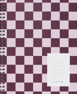 NELA notebook - Large, Bordeaux check-Notem Hot