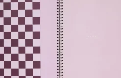 NELA notebook - Large, Bordeaux check-Notem Hot