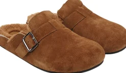 Clearance NESSO - SKIN MULES WITH ADJUSTABLE BUCKET Dame Slip-Ons
