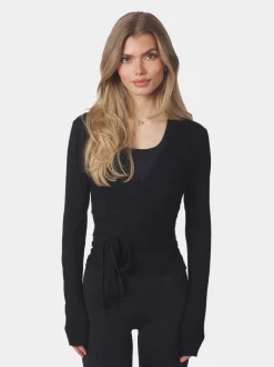 Online Nia Jersey Wrap Blouse Dame Trøjer & Sweatshirts|Sport