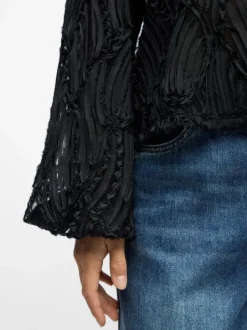 Sale OBJLUCIE L/S RE O-NECK TOP NOOS Dame Bluser & Skjorter