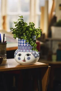 Hot Olga Vase H20 cm blå Vaser & Urtepotteskjulere