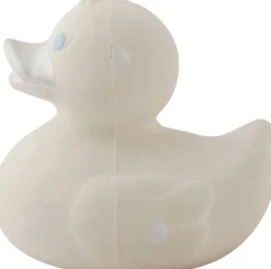 Børn Oli & Carol Babylegetøj>- Lille Badeand - Hvid m. sølv prikker 8cm.