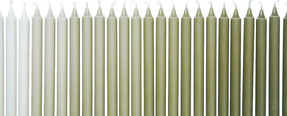 Sale Ombre Candles - Set of 24 - Khaki Lys & Lysestager