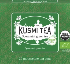 Best Organic Spearmint green tea - Box of 20 muslin tea bags - 40 Te