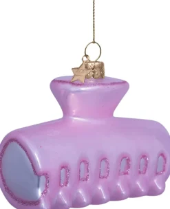 Ornament glass soft pink opal hair clip H6. 5cm-Vondels Discount