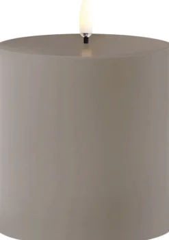 Uyuni Elektriske Julelys>Outdoor LED pillar candle, Sandstone, 8,4x10 cm
