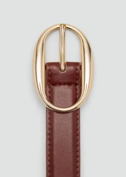 Oval buckle belt-MANGO