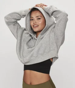 Outlet Oversized Crop hættetrøje Dame Trøjer & Sweatshirts|Sport