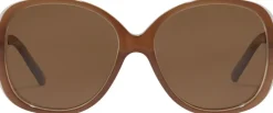 Discount PARKER oversized retro sunglasses light brown Dame Briller