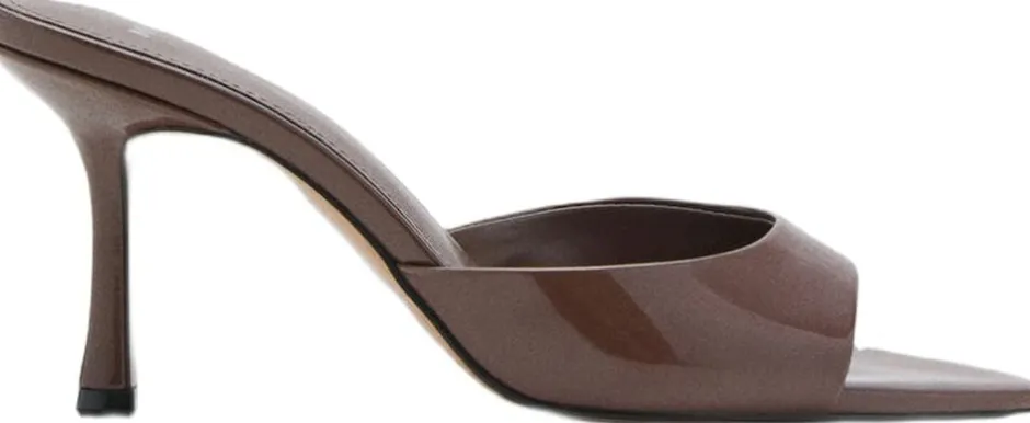 Patent leather effect heeled sandal-MANGO Best