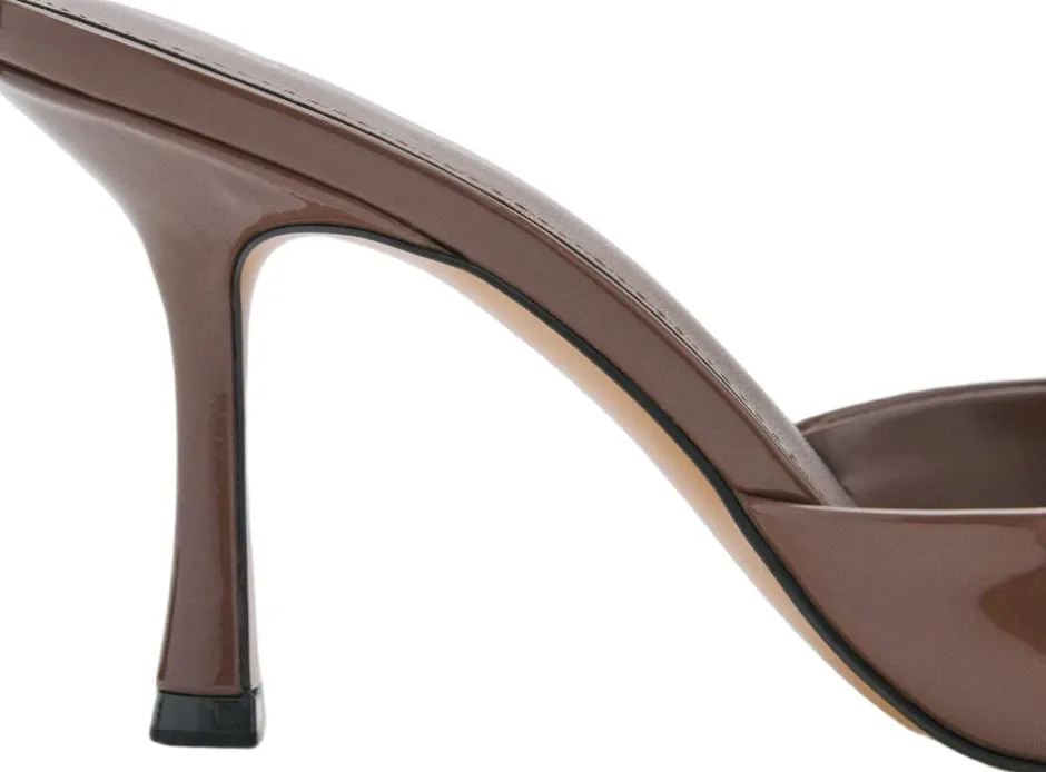 Patent leather effect heeled sandal-MANGO Best