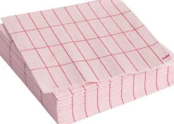 Hay Tilbehør Til Bordet>Pattern Napkins-Set of 20 Cocktail-Light pink and red grid