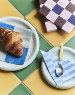 Pattern Napkins-Set of 20 Dinner-Light pink, bordeaux and black M chec-Hay New