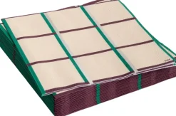 Hay Tilbehør Til Bordet>Pattern Napkins-Set of 20 Lunch-Off-white, silver and green braid chec