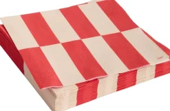 Pattern Napkins-Set of 20 Lunch-Off-white and red-Hay Best