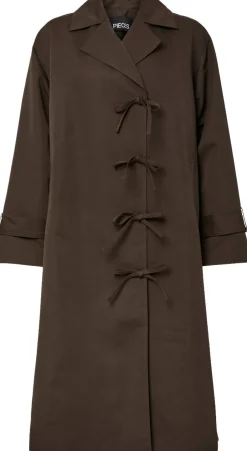 Dame Pieces Jakker & Frakker>PCAGNES LS TIE TRENCHCOAT WVN D2D P