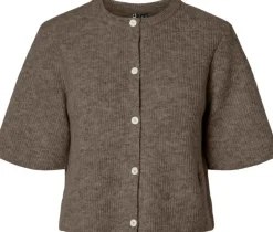 Dame Pieces Strik>PCSILLY SS O-NECK KNIT CARDIGAN NOO