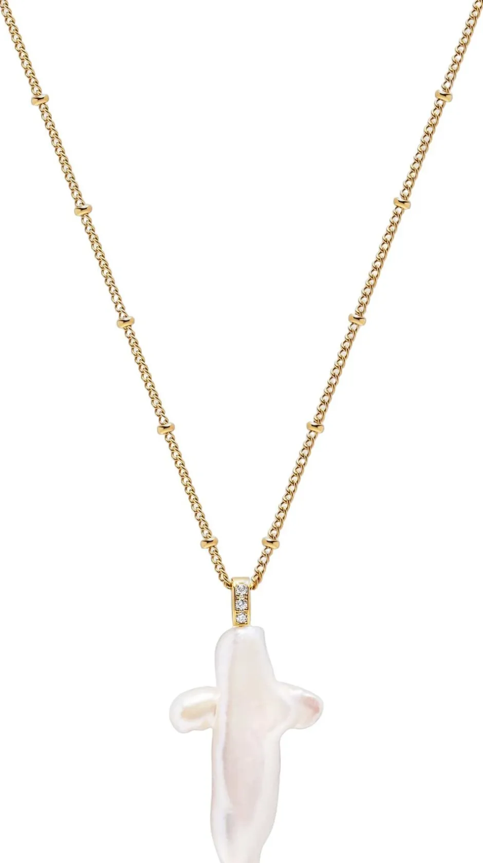 Best Pearl Cross Chain Necklace Smykker