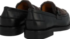 Dame ANGULUS Loafers>Penny loafer med blød pelsdetalje