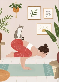 Petra Holikova - Cat Yoga Plakater & Rammer