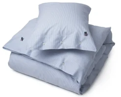 Lexington Sengetøj & Lagner>Pin point dynebetræk blå/hvid