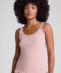 Dame Hunkemöller Undertrøjer>PJ CAMI RIB LACE CONTRAST