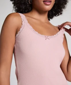 Dame Hunkemöller Undertrøjer>PJ CAMI RIB LACE CONTRAST
