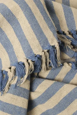 Outlet Plaid, Stribet-Lys Royal/Natur, 130x180 cm Plaider