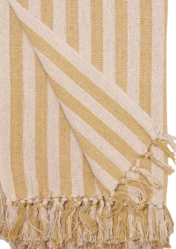 New Plaid, Stribet-Sennep/Naturlig, 130x180 cm Plaider