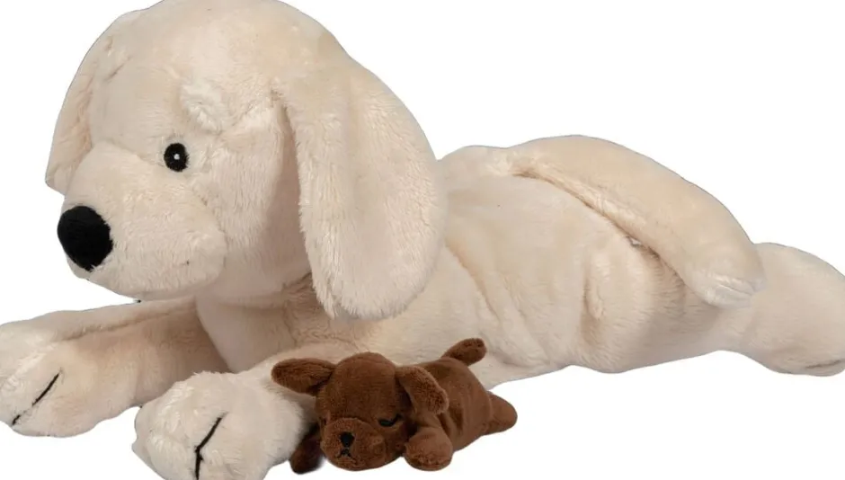 Børn Legetøj Babylegetøj>PLYSHUND MED HVALPE