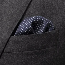 ETON Slips & Accessories>Polka Dots Silk Pocket Square