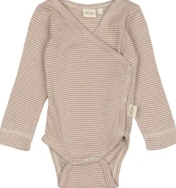 New PPDian Body L/S fold over stripe NB NOOS Børn Bodies