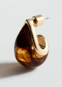 Resin drop earrings-MANGO Clearance